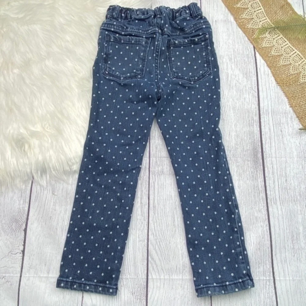 Arizona Jeans Co Skinny Jeans Toddler Girls Size 4T Polka Dot Blue Denim